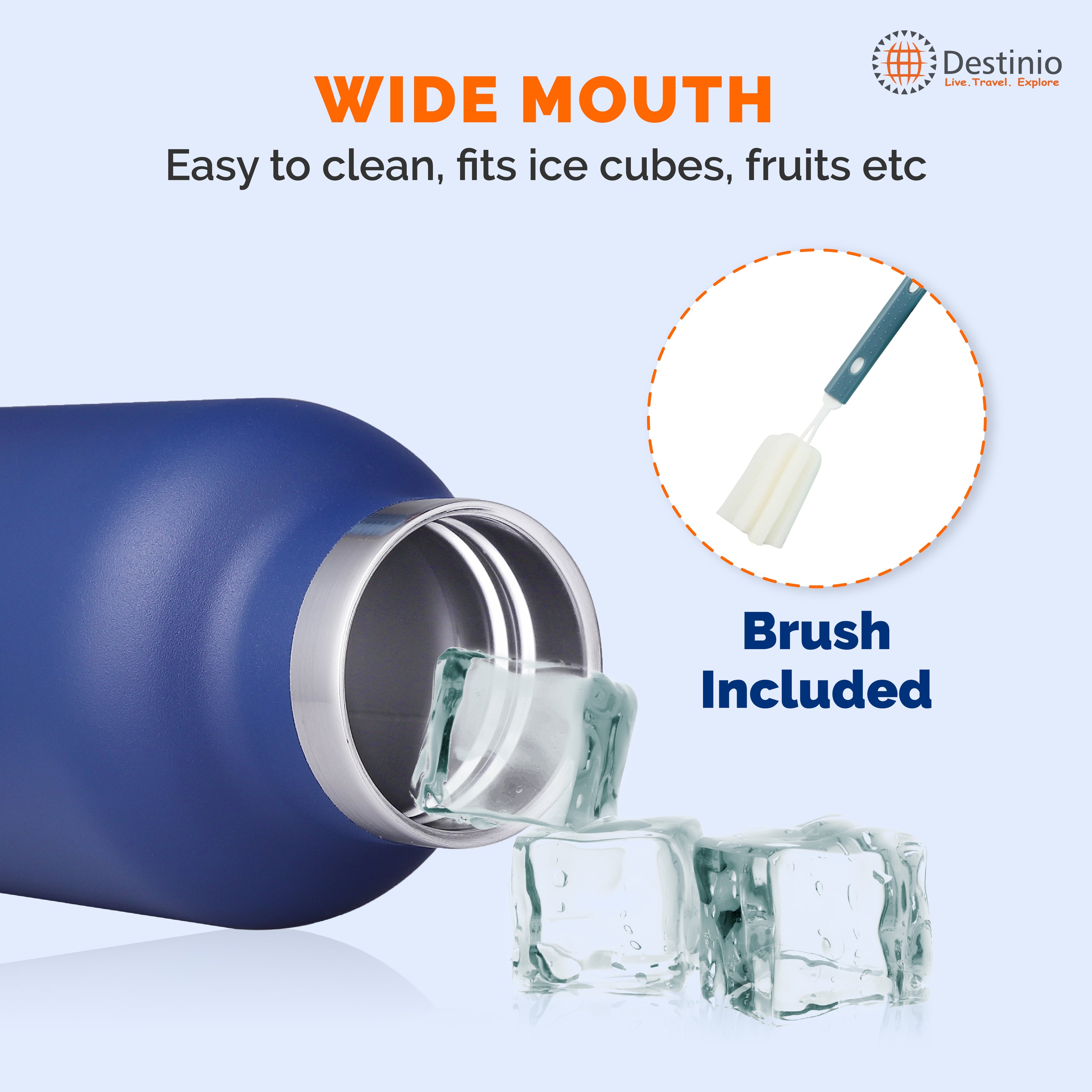 Destinio Insulated Bottle - 750 ML (Dark Blue)