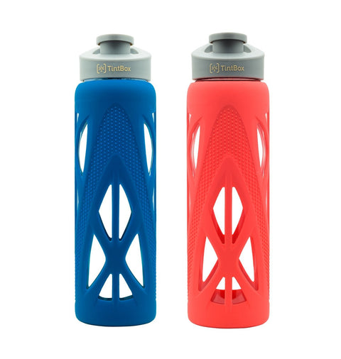 TINTBOX BOROSILICATE GLASS BOTTLE WITH SILICONE SLEEVE (750 ml) – set of 2 Combo TintBox