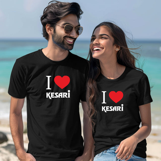 Unisex T shirts - I Love Kesari , Black