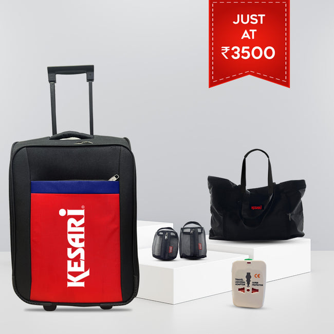 3500_Combo Kesari : Stroller Bag I : Kesari Trusted Logo + Foldable Tote Bag + Netted Pouch (Small / Medium) + Travel adapter