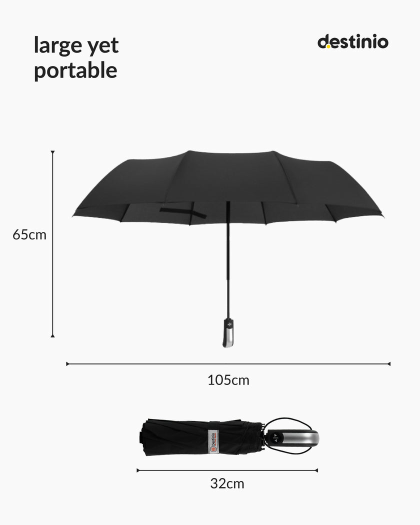 Destinio Black FG umbrella - 23 Inches Fibre Glass Frame