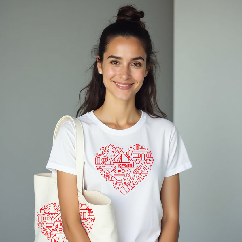 KESARI CAMPING T SHIRT + TOTE BAG COMBO