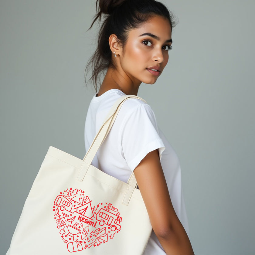 KESARI CAMPING T SHIRT + TOTE BAG COMBO