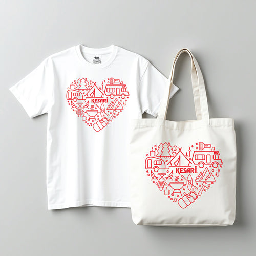 KESARI CAMPING T SHIRT + TOTE BAG COMBO