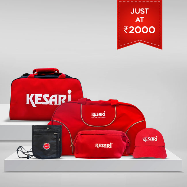 2000_Combo 2 Kesari: Kesari Duffle Bag + Spark Bag + Cap + Neck Pouch + Travel Pouch