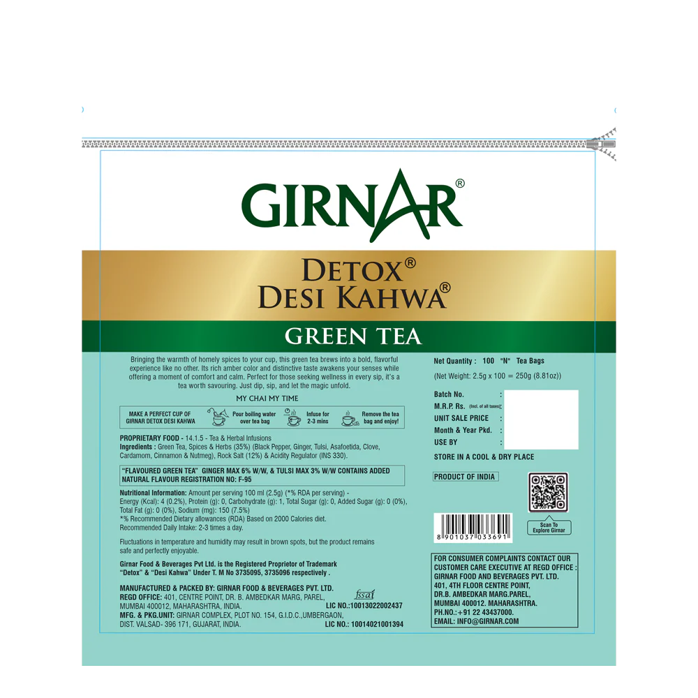 Girnar Green Tea Bags - Detox