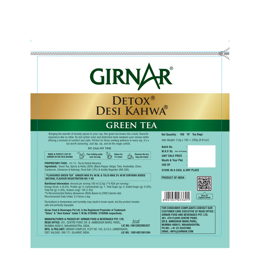 Girnar Green Tea Bags - Detox