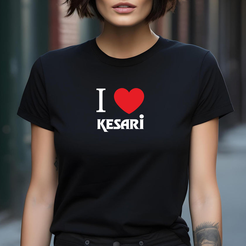 Unisex T shirts - I Love Kesari , Black