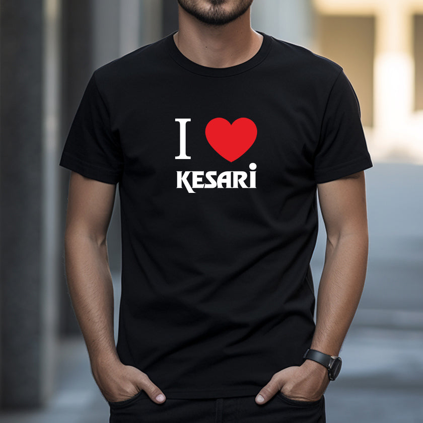 Unisex T shirts - I Love Kesari , Black