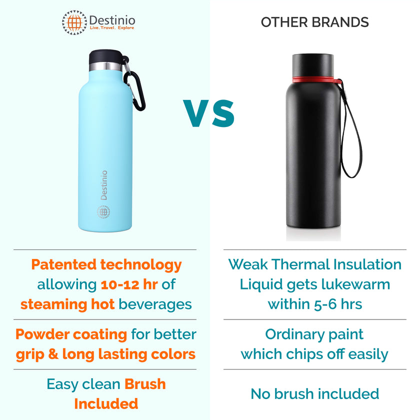 Destinio Insulated Bottle - 750 ML (Light Blue)