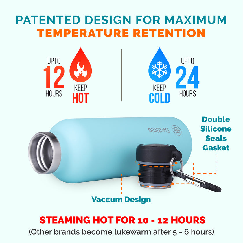 Destinio Insulated Bottle - 750 ML (Light Blue)