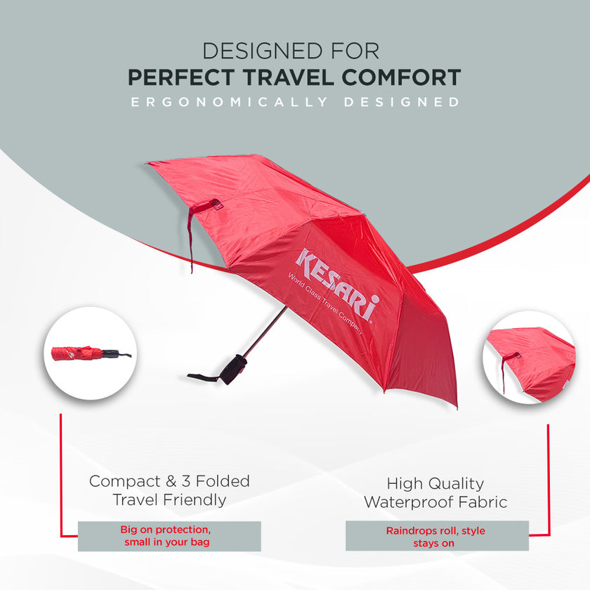 KESARI 3 FOLD UMBRELLA-RED