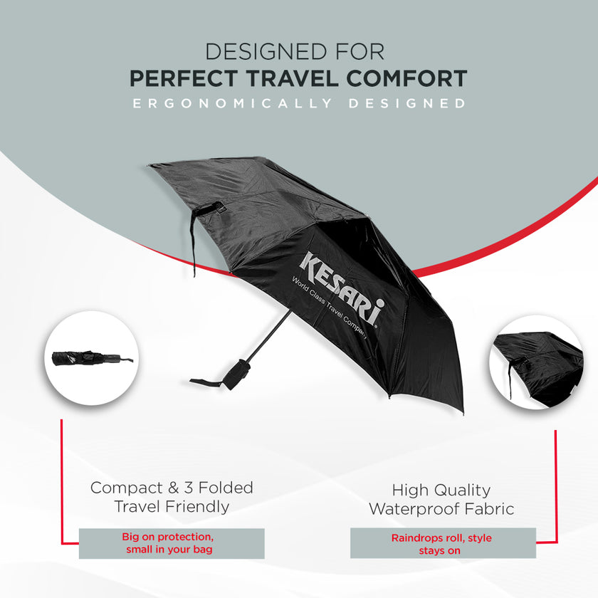 KESARI 3 FOLD UMBRELLA BLACK
