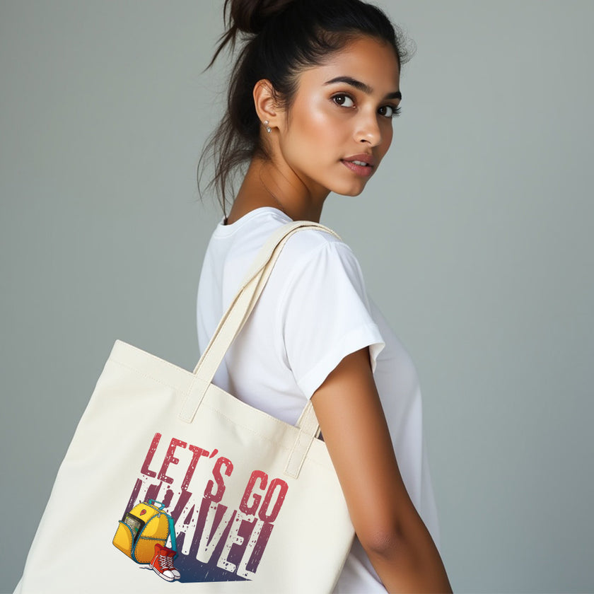 KESARI LET'S GO TRAVEL TSHIRT + TOTE BAG COMBO