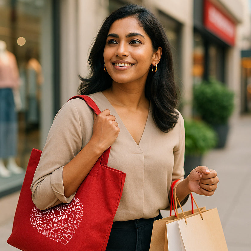 Kesari Camping Love – Canvas Tote Bag-Red