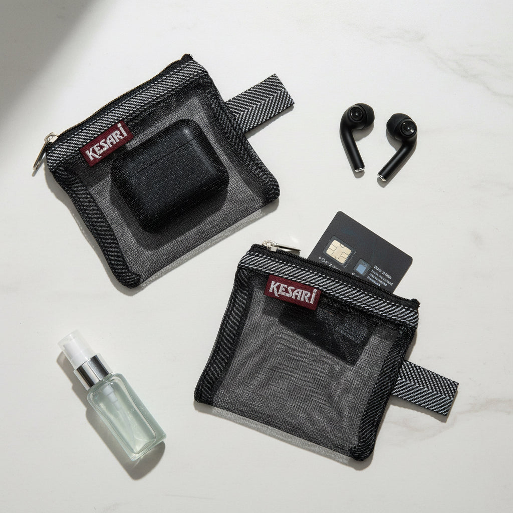 SLIM NETTED POUCH– Set of 2