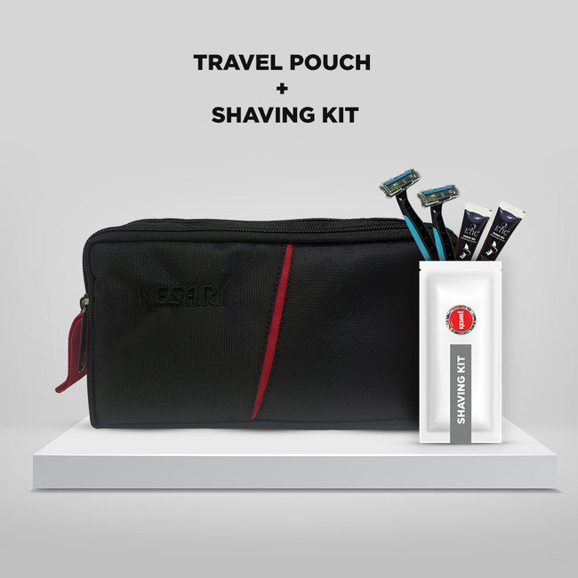 Shaving Kit Combo Pack : Multiutility Travel Pouch + Shaving Kit