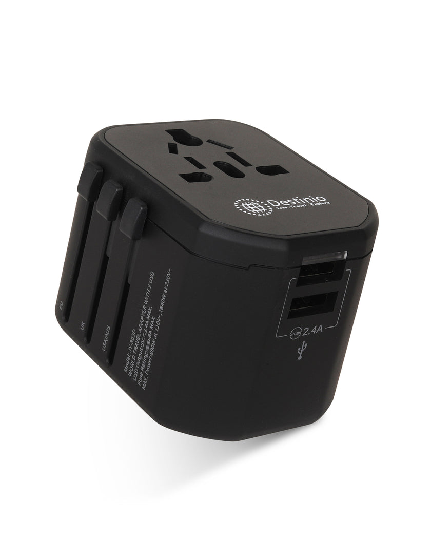 Gotrippin Premium Travel Adapter - Black (2.4A)