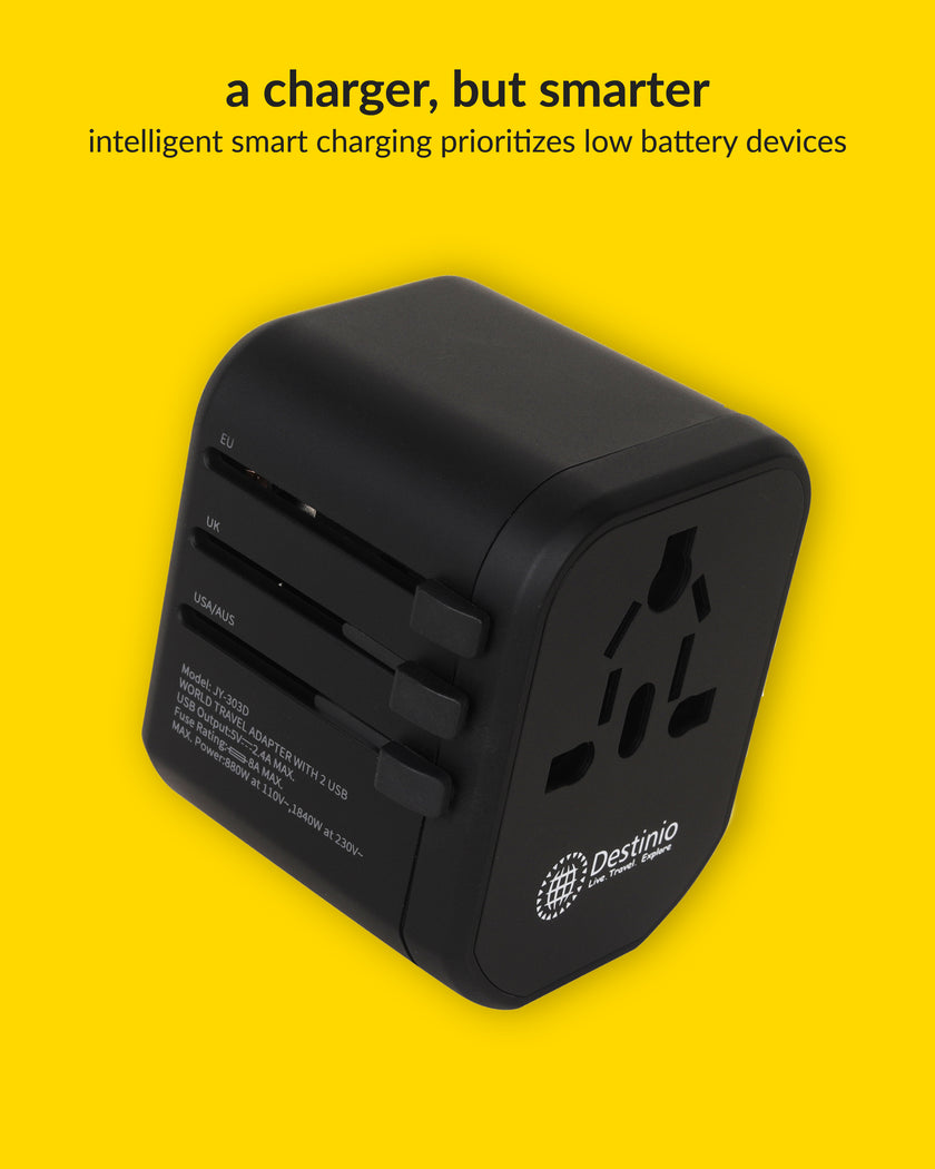 Gotrippin Premium Travel Adapter - Black (2.4A)