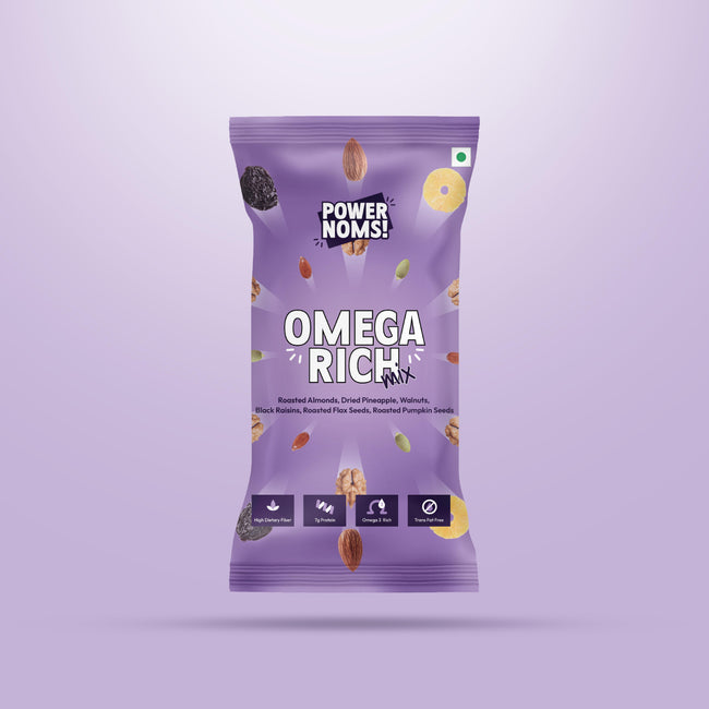 Powernoms Omega Rich Mix | Healthy nuts, seeds and berries mix-Pack Of 6