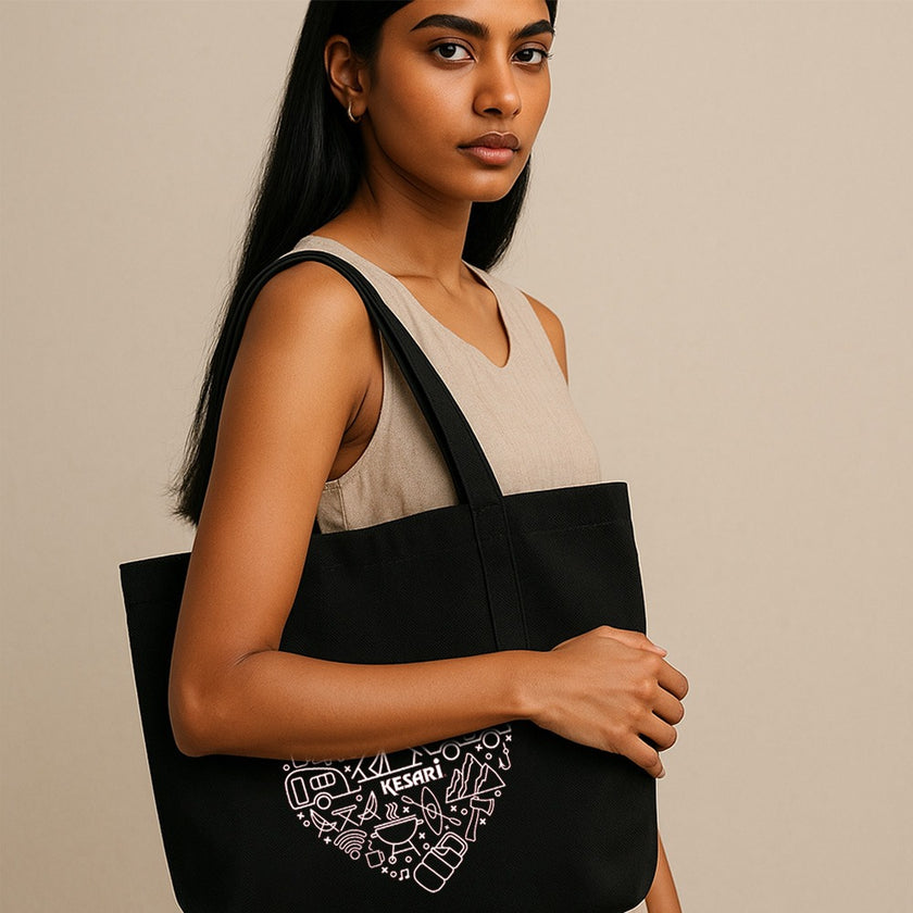 Kesari Camping Love – Canvas Tote Bag-Black