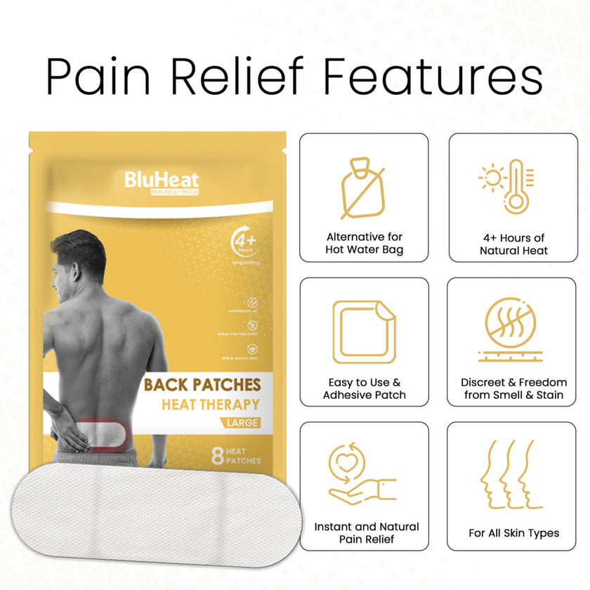 Back Pain Relief Patches - (Pack of 4 Large Patches)