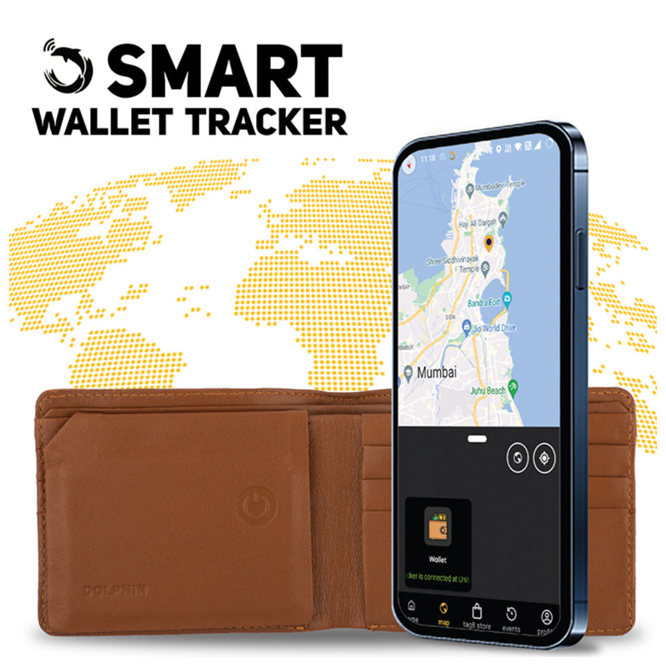 Dolphin Smart Leather Wallet for Men, Anti-Theft RFID Blocking