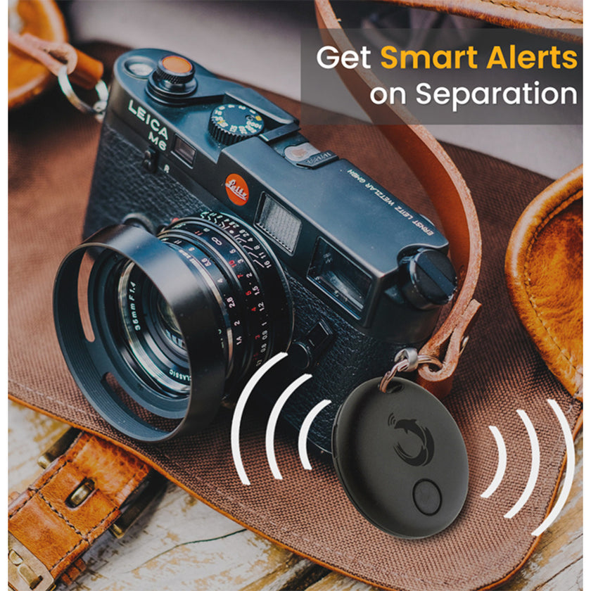 Dolphin Smart Tracker Pro, GPS Tracker for Locating Your Valuables, Pack 1, Black