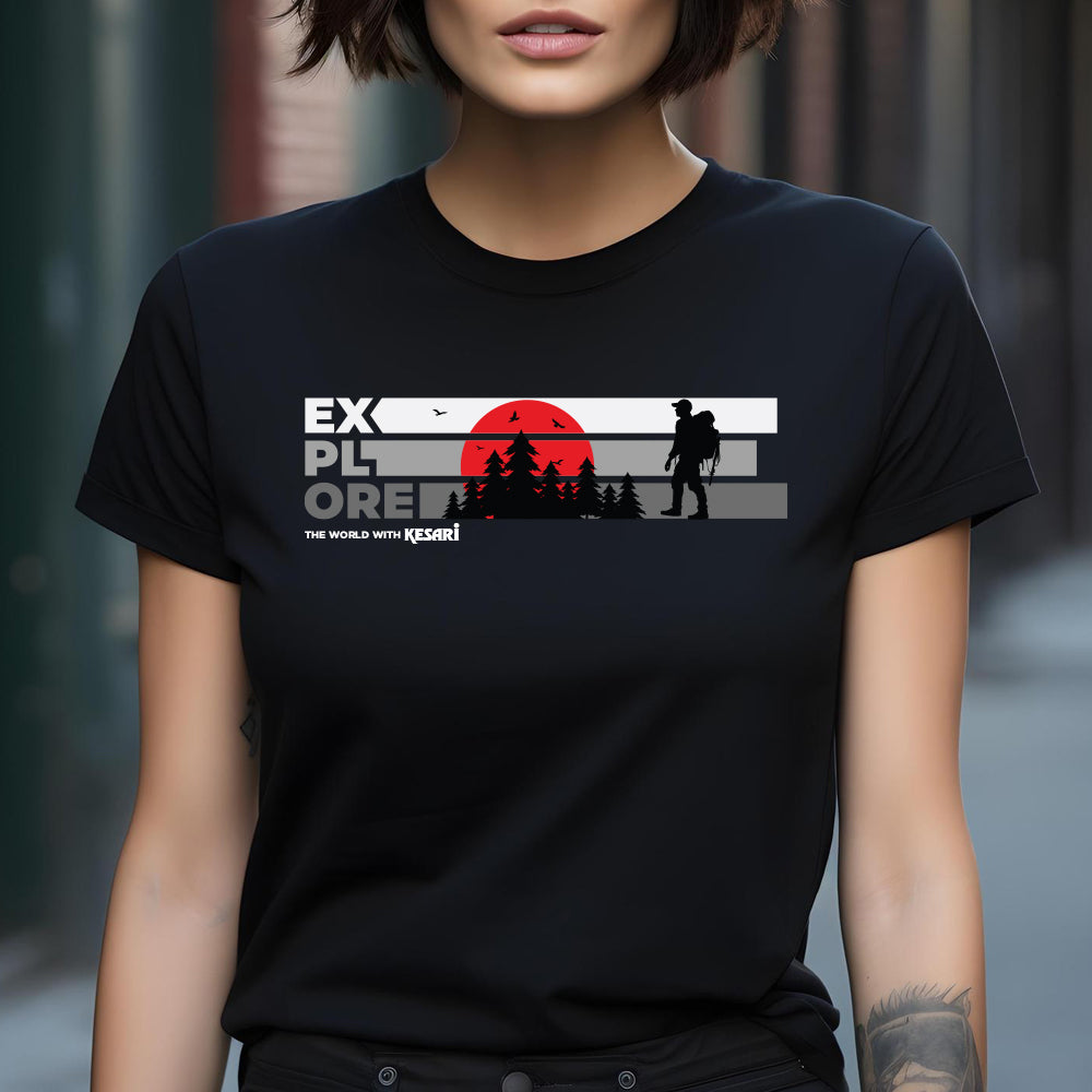 Unisex Kesari T shirt - Explore the world with Kesari, Black