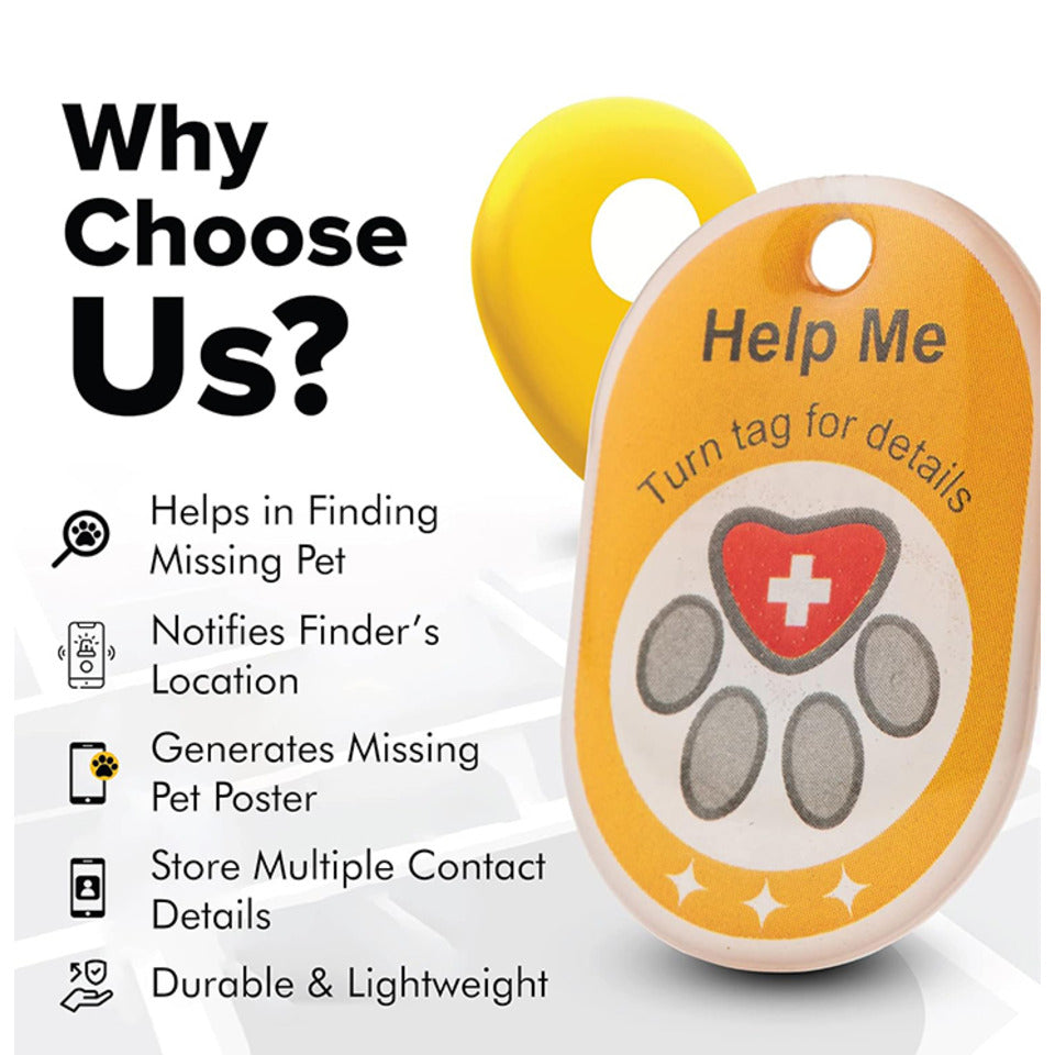 Genie Smart Pet Tag, Dog and Cat Tag with QR Code for Tracking Location