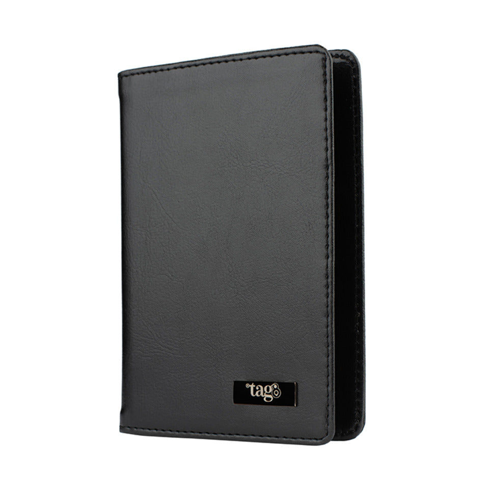 Vegan Leather Passport Holder with NFC Technology (Black)