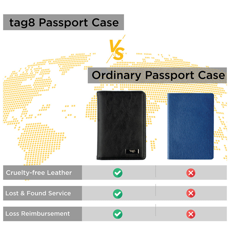 Vegan Leather Passport Holder with NFC Technology (Black)