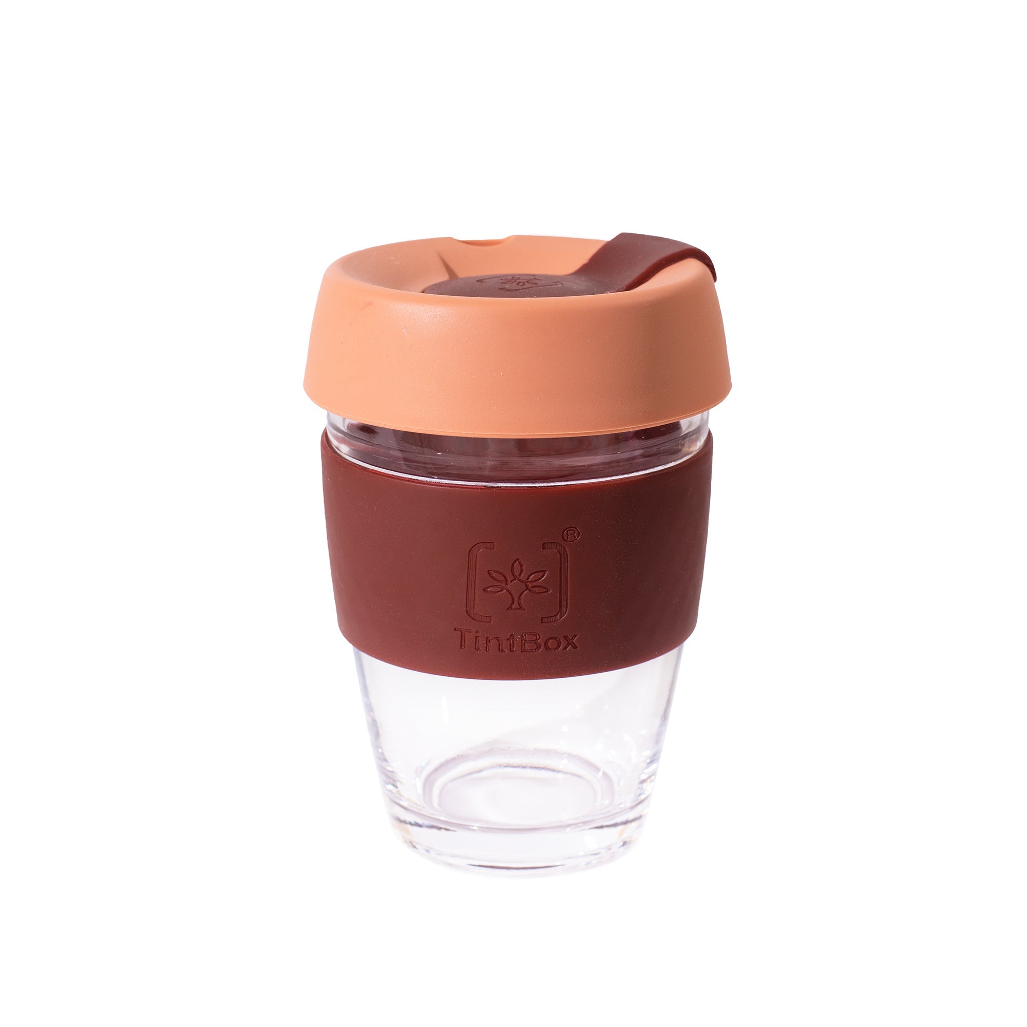 Borosilicate Glass Coffee Cup with Silicone Lid and Grip, TintCup 350 ml