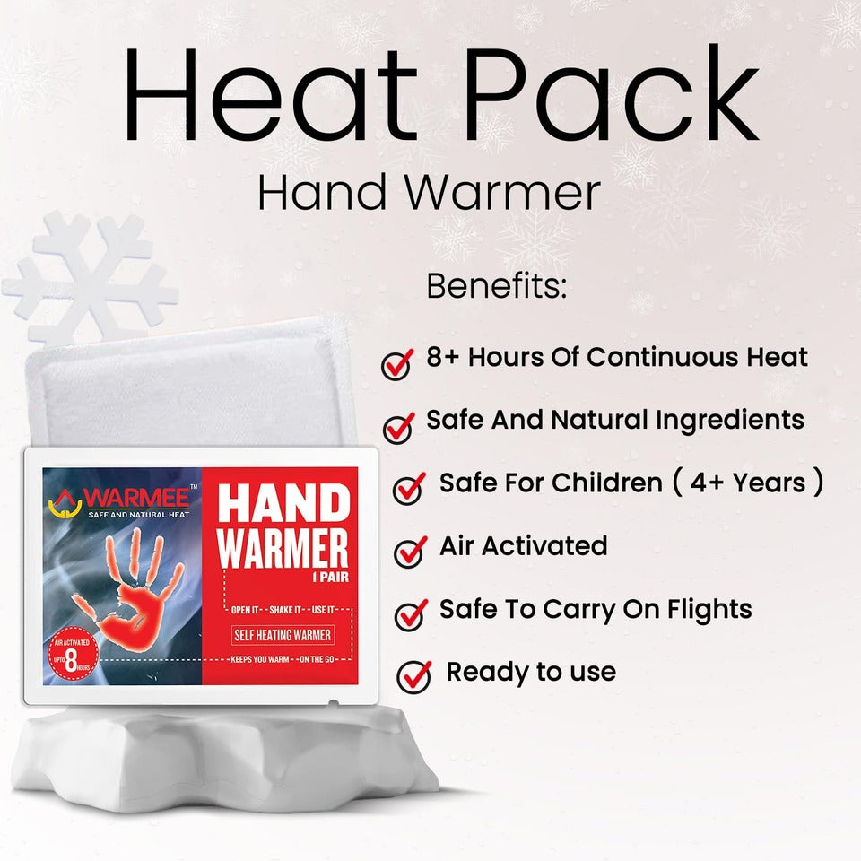 Warmee Body & Hand Warmers (Pack Of 10 Body+ 6 Hand) Natural Self Air Activated Heat Warm Pouch
