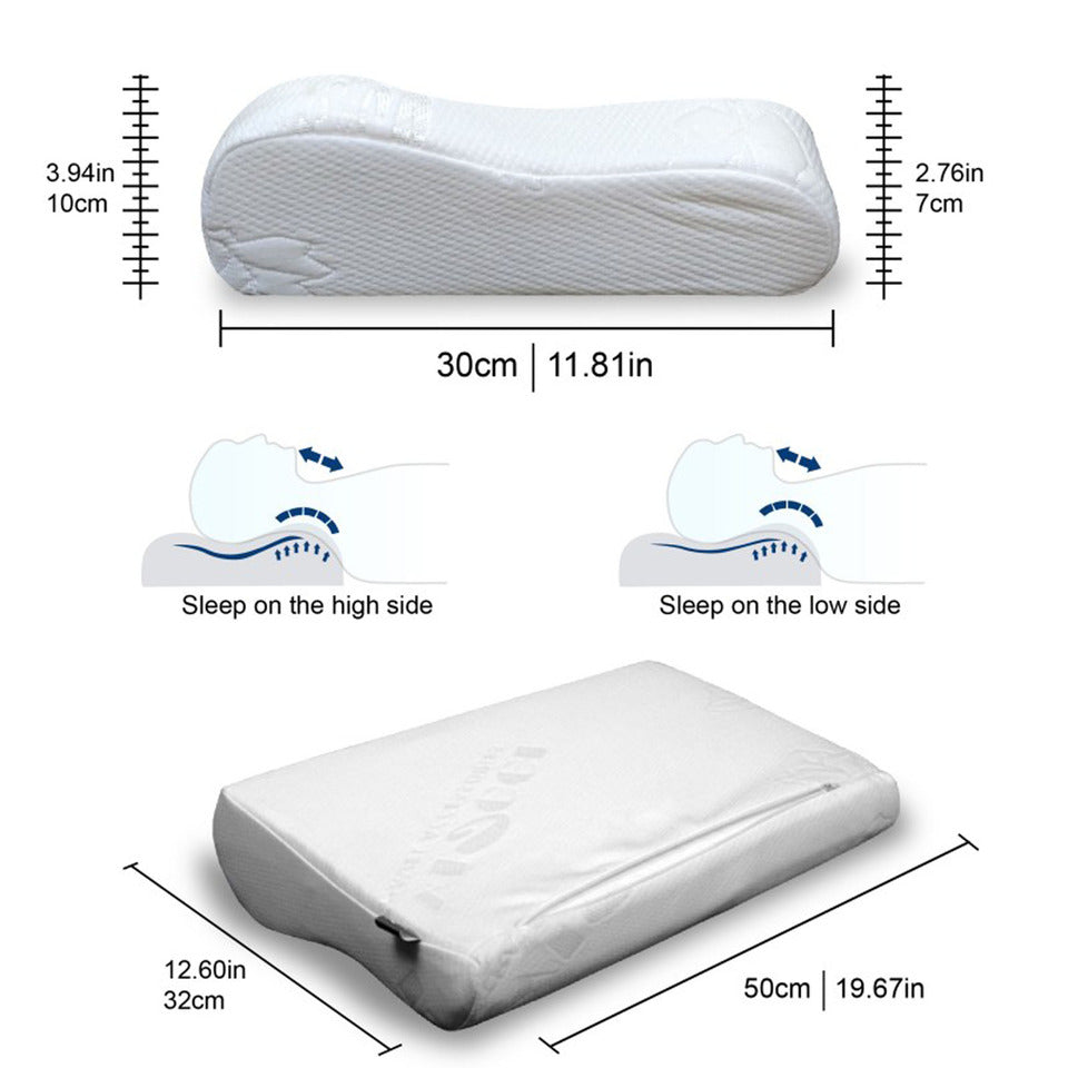 Cervical Contour Orthopedic Memory Foam Travel Pillow